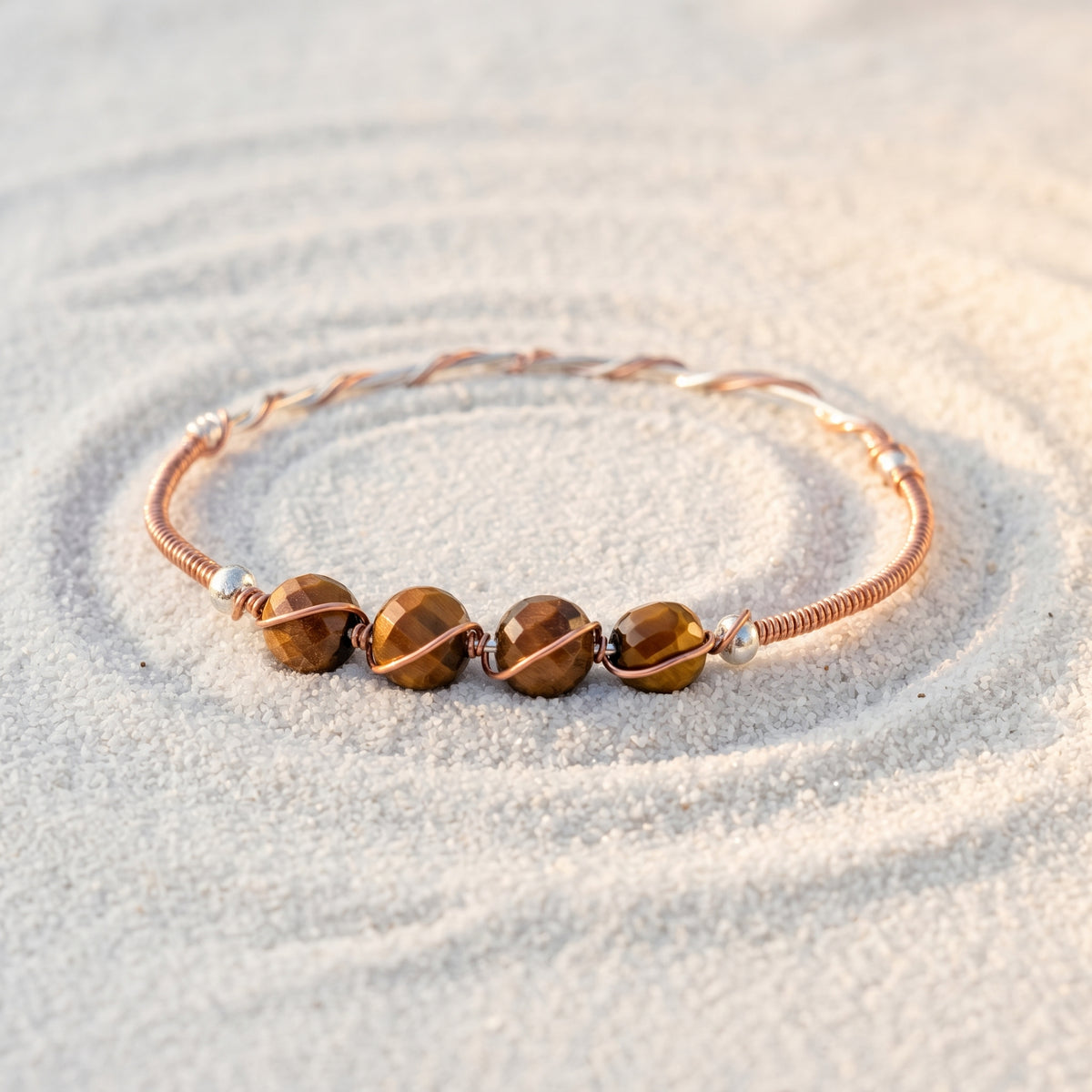 Copper Crystal Bangle Bracelet