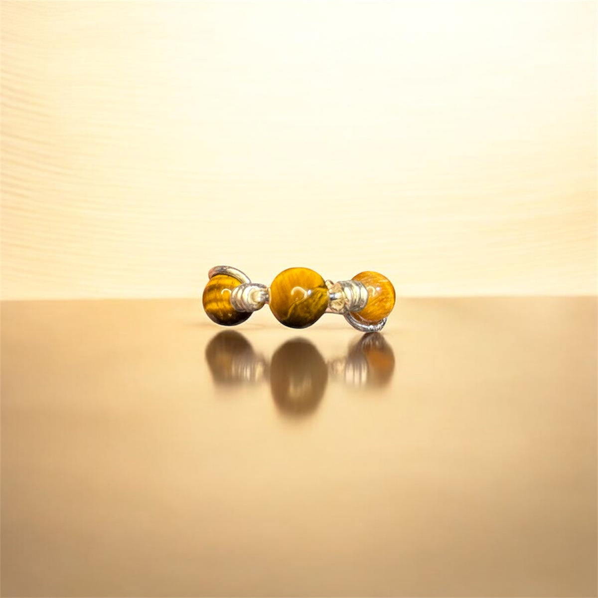 Tiger's Eye Wire-Wrapped Ring, Handmade Gemstone — alternate view 2