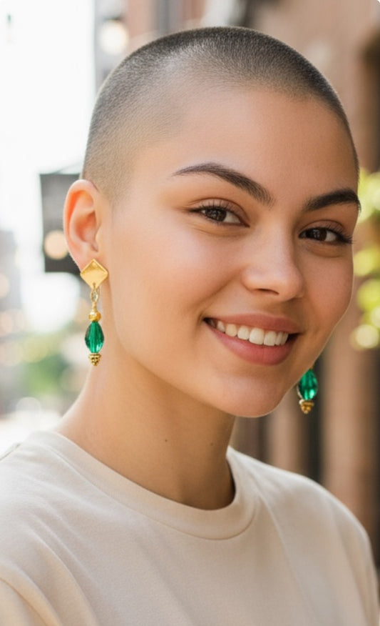 Emerald Green Crystal Earrings