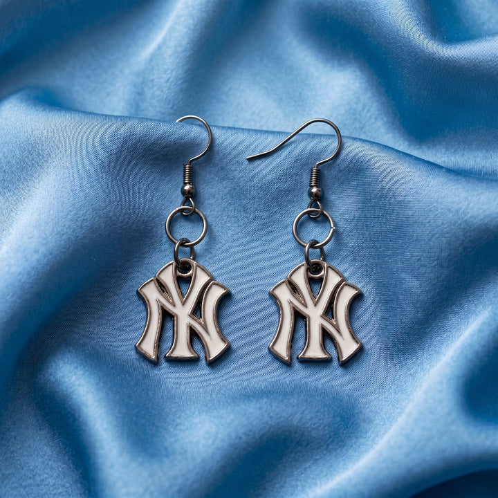 Handmade New York Inspired Drop Earrings, Black and White