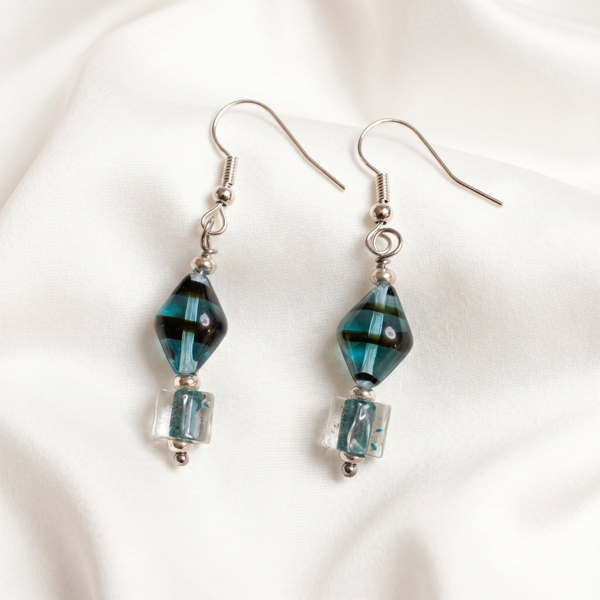 Teal Crystal Earrings