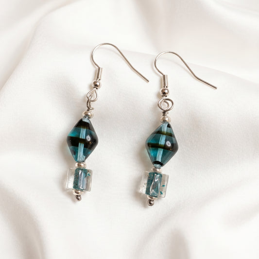 Teal Crystal Earrings